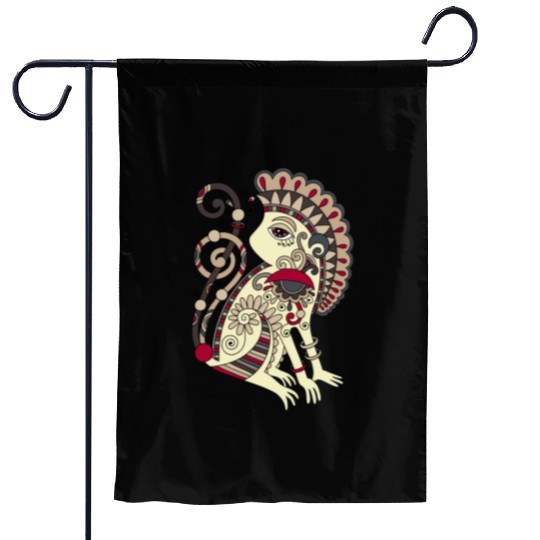 Aztec Monkey Garden Flags