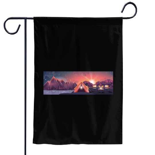 camping mountain lake Garden Flags