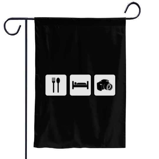 eat sleep photography Garden Flags