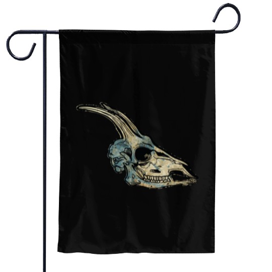 Capricorn skull Garden Flags