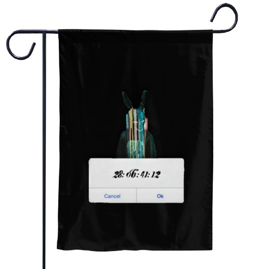 DONNIE DARKO COUNT DOWN TIME ALERT WITH BUNNY MAN Garden Flags