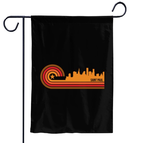 Retro Style Saint Paul Minnesota Skyline Garden Flags