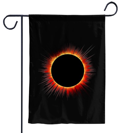 Solar Eclipse Flare Burst Cartoon Garden Flags
