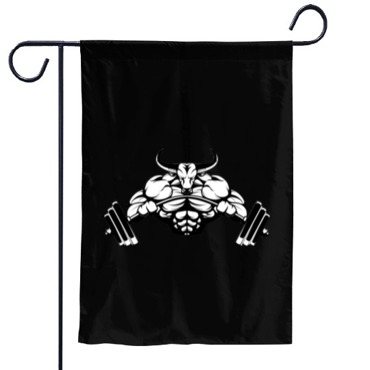 gym ripped Garden Flags