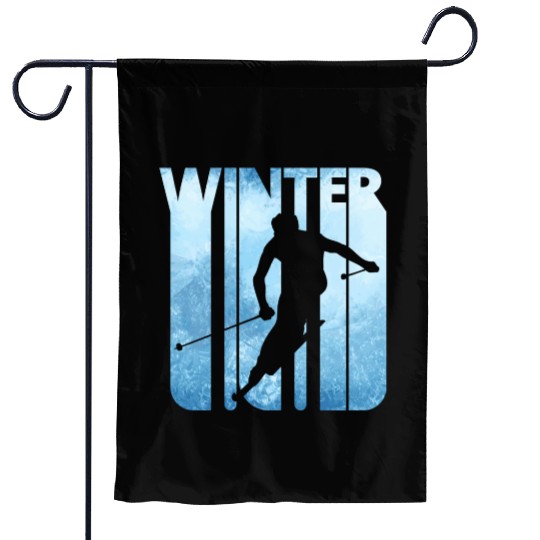 Vintage Winter Holiday. Ski slalom Gifts. Skier. Garden Flags