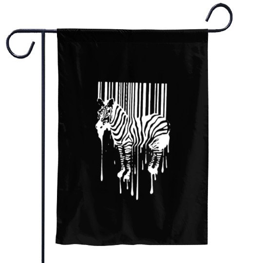 Banksy Street Art Zebra Bar Code Garden Flags