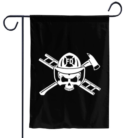 Firefighter Crossbones Garden Flags