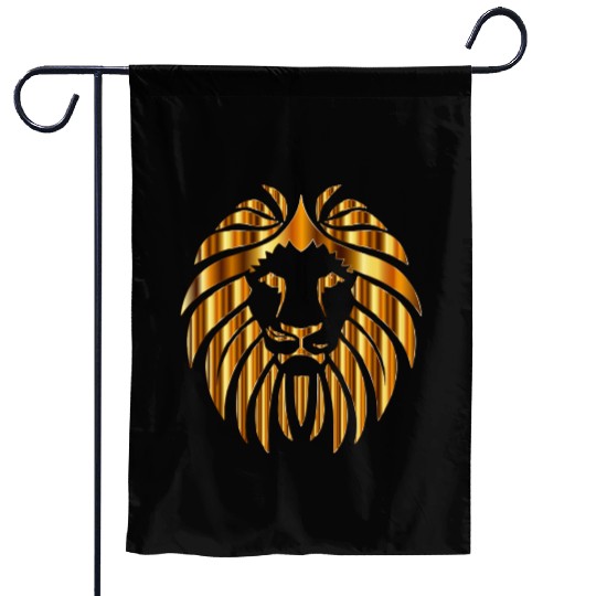 Gold Lion Design Garden Flags