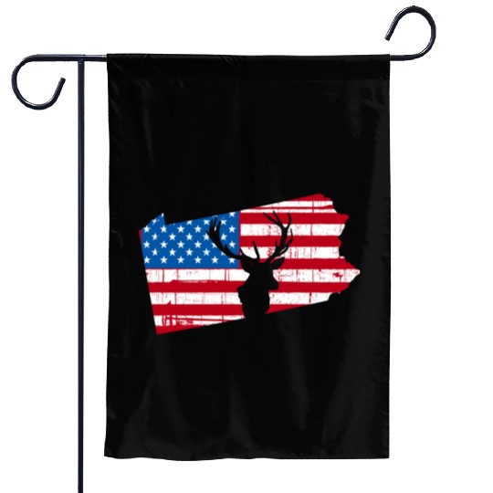 American Flag Pennsylvania Deer Hunting Garden Flags