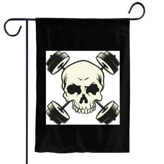 skull gym Garden Flags