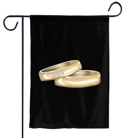 Wedding rings 03 Garden Flags