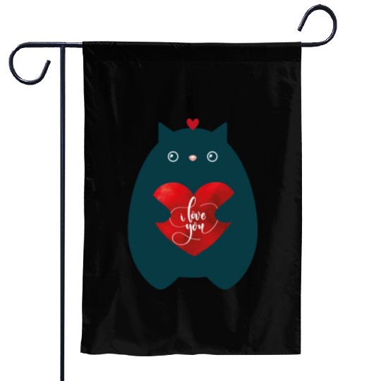 Cat In Love-I Love You-Cute Kitten Valentine Day Garden Flags