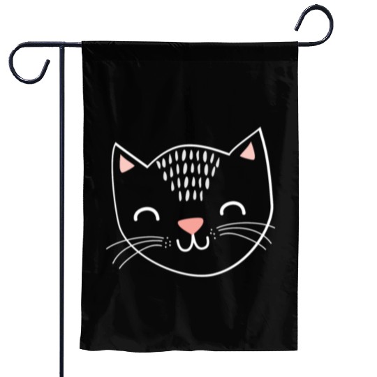 cat face cute gift love cuddle pet relax animal Garden Flags