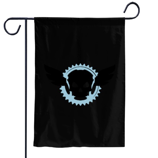 skull bike Garden Flags