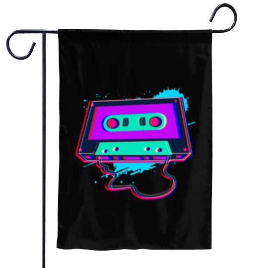 80s Music Cassette Tape : 3D, Neon, 80s songs Garden Flags
