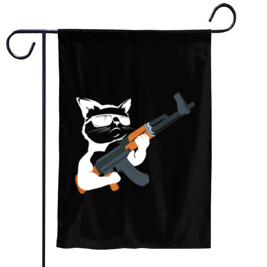 Gunning for Kitties funny Cat Gift Garden Flags Garden Flags