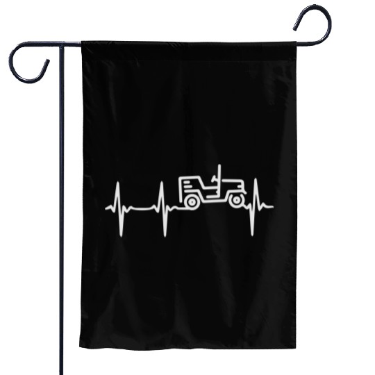 Heart Beat Jeep Garden Flags