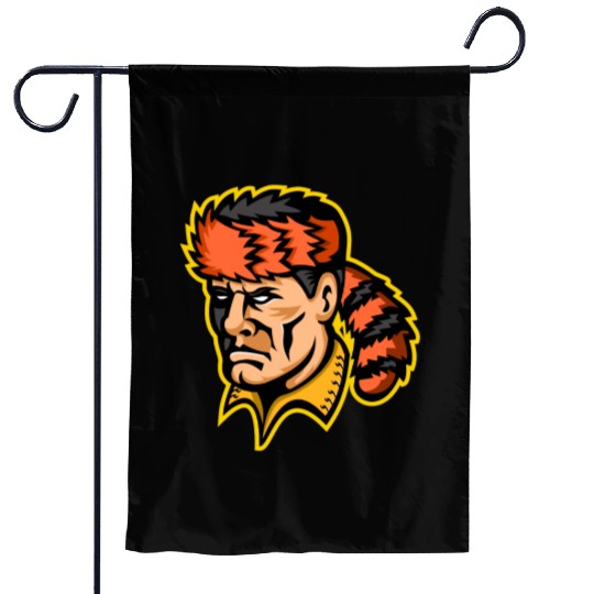 Davy Crockett Mascot Garden Flags