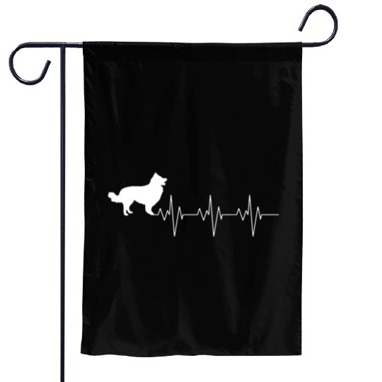 Border Collie Dog Heart Beat Gift Garden Flags
