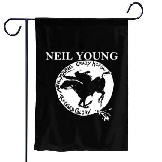 Neil Young Crazy Horse Unisex Retro Rock Horse Garden Flags
