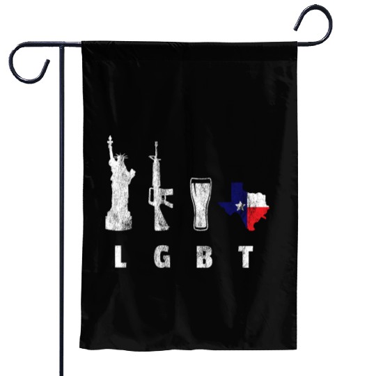 Liberty Guns Beers Texas Support LGBT Garden Flags