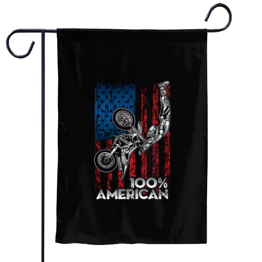 American Motocross USA Garden Flags