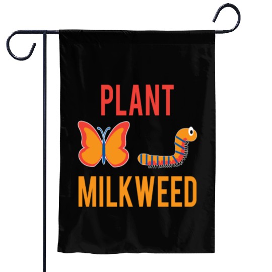 Women's Monarch Butterfly Plant Milkweed Caterpill Garden Flags