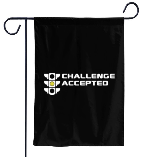 Challenge Accepted stoplight automotive mechanic c Garden Flags