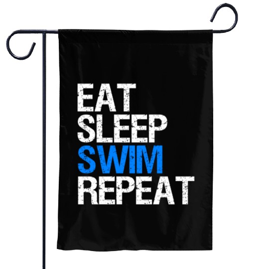 Eat Sleep Swim Repeat Gift Swim Coach. Garden Flags