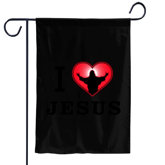 I Love Jesus Garden Flags