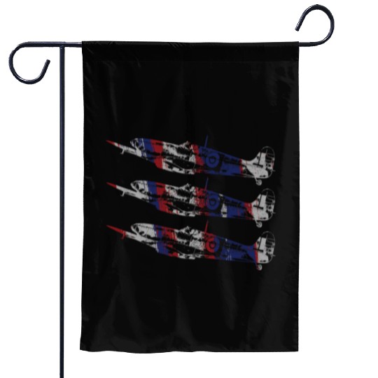 Three Spitfire British Warplanes Garden Flags