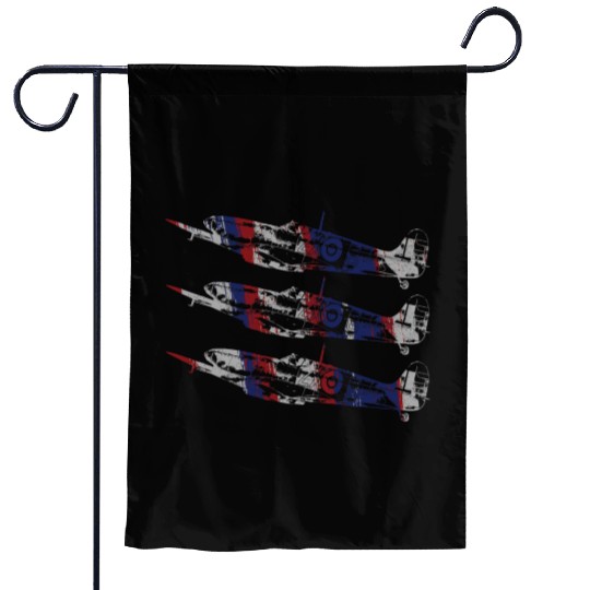 Three Spitfire British Warplanes Garden Flags
