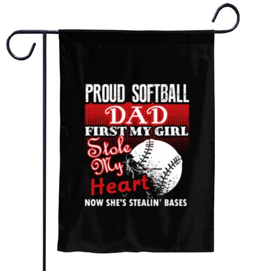 Softball - softball dad s - proud softball dad Garden Flags