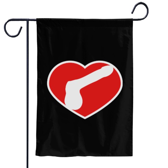 logo i love heart gay gay cock lover penis big man Garden Flags