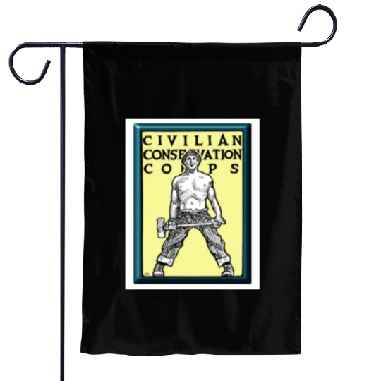 Civilian Conservation Corps Garden Flags Woodman ship 1940s CCC Gift Garden Flags