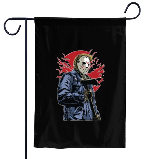 Serial Killer in Town Garden Flags