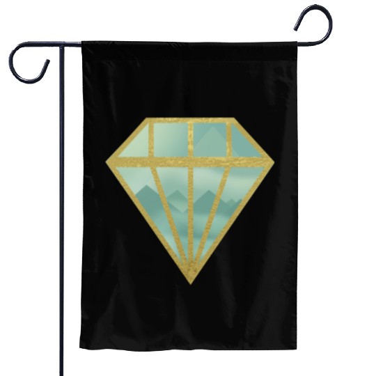 Golden Indie Diamond shape Mountain Garden Flags