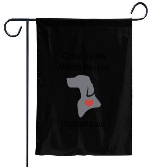 great lakes weim rescue instant love dog Garden Flags