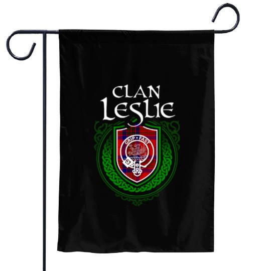Leslie Surname Scottish Clan Tartan Crest Badge Garden Flags