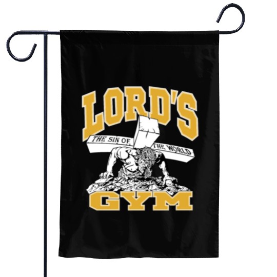 cool graphic art yellow Gym Garden Flags