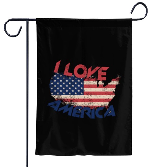 I LOVE AMERICA Garden Flags