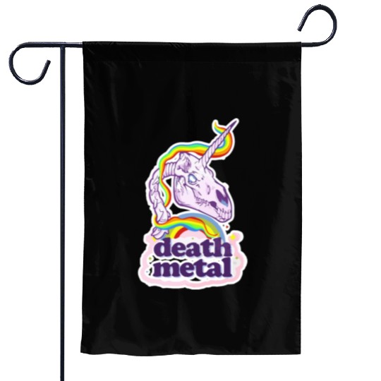 Death Metal Unicorn Garden Flags