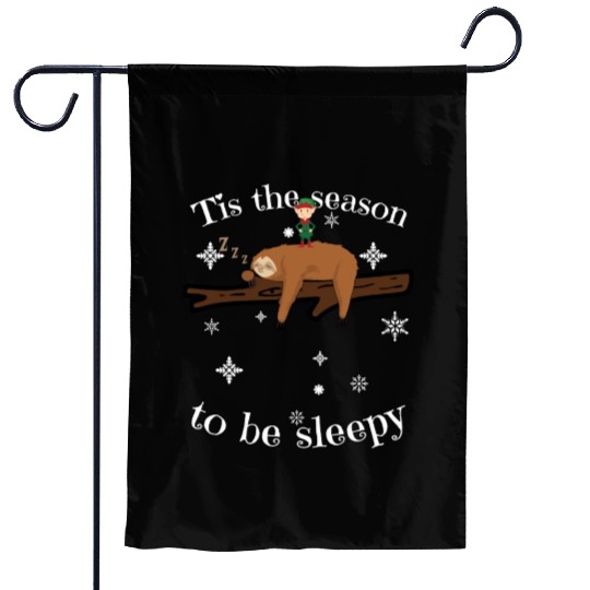 Sloth Late Sleepers Christmas Sleep Sleepy Lazy Garden Flags