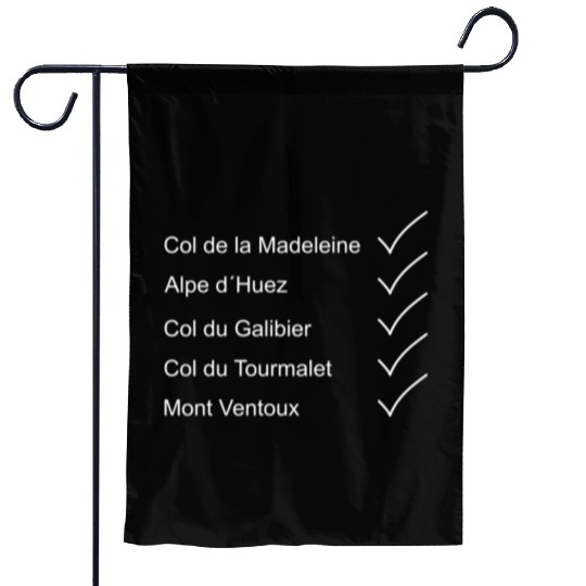 Cycling the mountain in France with the bike. Garden Flags