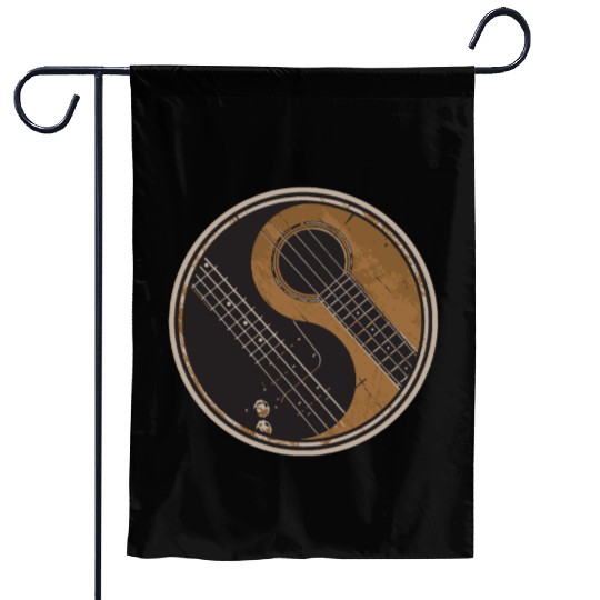 Guitar Ying Yang Gift Guitar Player Garden Flags