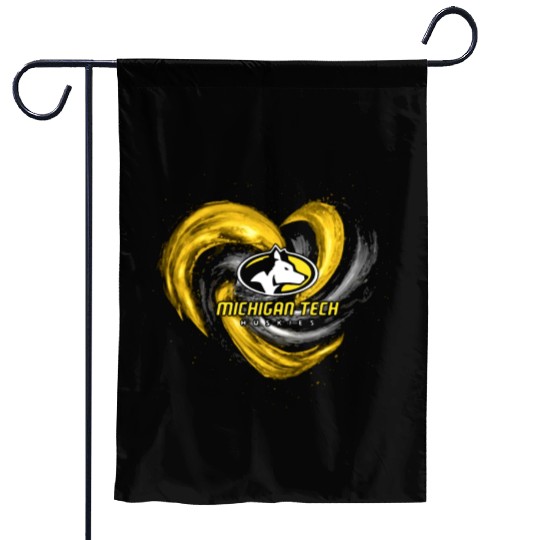 michigan tech animals heart husky Garden Flags