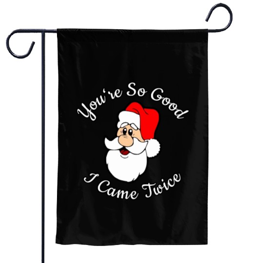 Adult Humor Naughty Dirty Santa Christmas Gift Garden Flags
