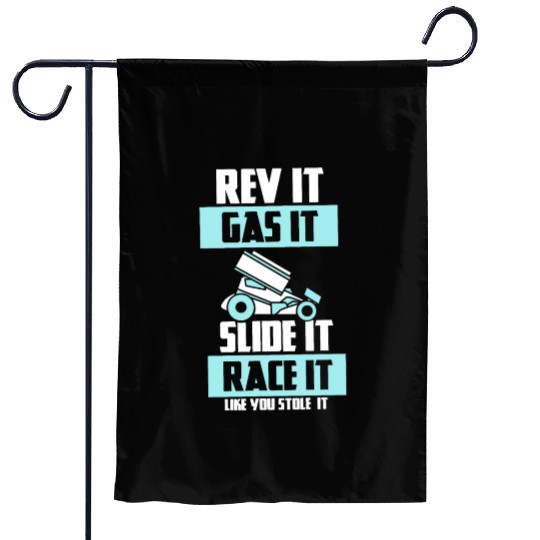 SPRINT CAR RACING GIFT: Race It Like You Stole It Garden Flags