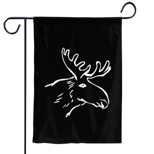 Moose Illustration Garden Flags