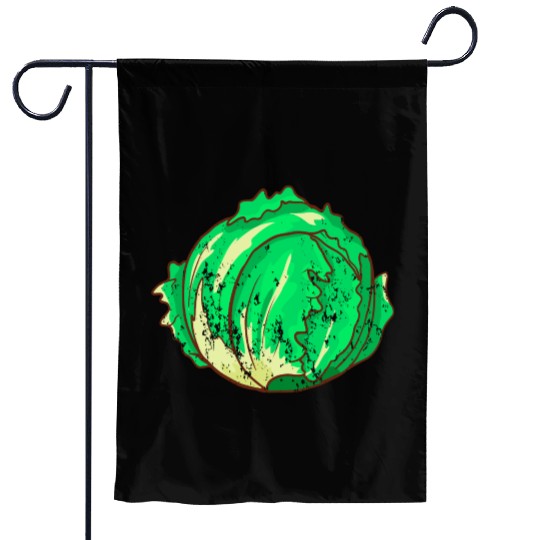 Retro Vintage Grunge Style Lettuce Garden Flags